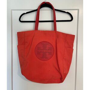 Tory Burch Orange Nylon Tote Bag